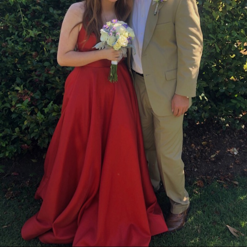 La Femme red prom dress